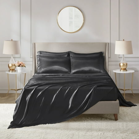 UPC 675716325619 product image for Comfort Classics Satin Black Luxury 6 PC Sheet Set  Queen - Wrinkle Free | upcitemdb.com
