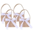 thumbnail image 1 of 4pcs hermosa fiesta de bodas exquisita bolsa encantadora caja de almacenamiento de dulces bolsa cesta de flores de lino (GFT-248-BR1）, 1 of 5