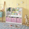 thumbnail image 6 of Kids Bookcase and Bookshelf,Multifunctional Bookcase with 3 Collapsible Fabric Drawers,Bookcase Display Stand,Toy Storage Organizer for Bedroom,Playroom,Hallway, 6 of 7