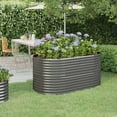 thumbnail image 1 of vidaXL Garden Raised Bed Powder-coated Steel 152x80x68 cm Grey, 1 of 4