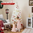 thumbnail image 4 of Gymax 6 FT Pre-lit Optical Fiber Christmas Tree White Xmas Tree w/ 36 Colorful LED Lights, 4 of 10
