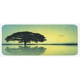thumbnail image 1 of Nature Kitchen Mat, Plant Standinglone Reflection in Water Gulls Silhouettes Scenery Print, Plush Decorative Kitchen Mat with Non Slip Backing, 47" X 19", Yellow Green, by Ambesonne, 1 of 1