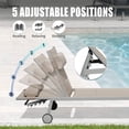 thumbnail image 3 of 3PCS Patio Chaise Lounge Chair Sets with Side Table, Textilene Reclining Chair w/ Adjustable Backrest, 2 Wheels and Aluminum Frame, Outdoor Recliners for Poolside Beach Balcony (Khaki), 3 of 6