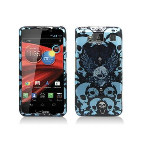 Blue Skulls Design Snap-On Hard Case Cover for Motorola Droid Razr Maxx