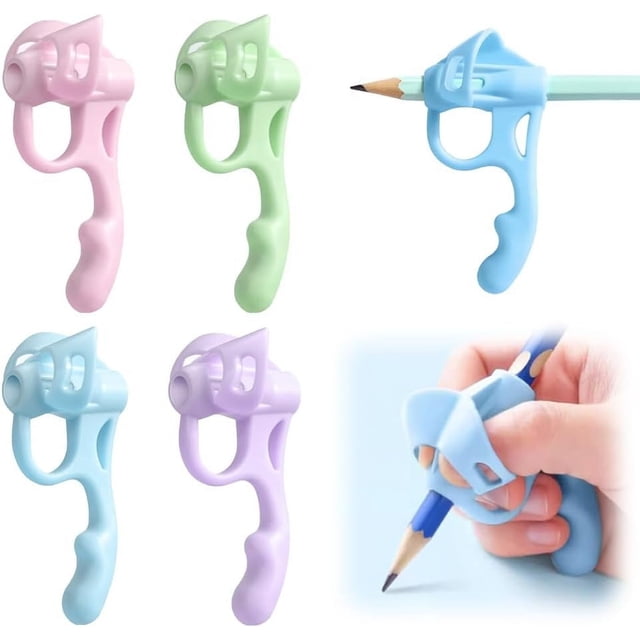 Pencil Grips for Kids Handwriting, 2025 New Toddler Pencil Grip Pencil Holder for Kids, Finger Grips for Pencils, Practice Writing for 2-4 Years Toddlers, Special Education School Supplies (4 PCS)