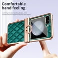 thumbnail image 5 of Decase for Samsung Galaxy Z Flip 5 New Slim Case with Diamond Ring Kickstand,Elegant Style PU Leather Plating Bumper Shockproof Case with Hinge Protection for Samsung Galaxy Z Flip5 5G 2023,Green, 5 of 6