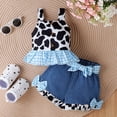 thumbnail image 5 of CAUYDY Toddler Baby Girl Summer Clothes Set Kid Outfits Short Sleeves T-Shirt Tops + Shorts Cute Outfits Set For Kids 18-24 Months 2t 3t 4t 5t 6t 7t (Sizes 12-18 Months,H03-Blue), 5 of 9