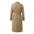 thumbnail image 5 of Mrmaere Men Lapel Trench Coat Double Breasted Belted Long Sleeve Outerwear For Business Daily Khaki L, 5 of 9