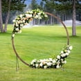 thumbnail image 3 of Costway 7.4 FT Round Wedding Arch Wooden Arbor Backdrop Stand with Triangular-Shaped Base, 3 of 10