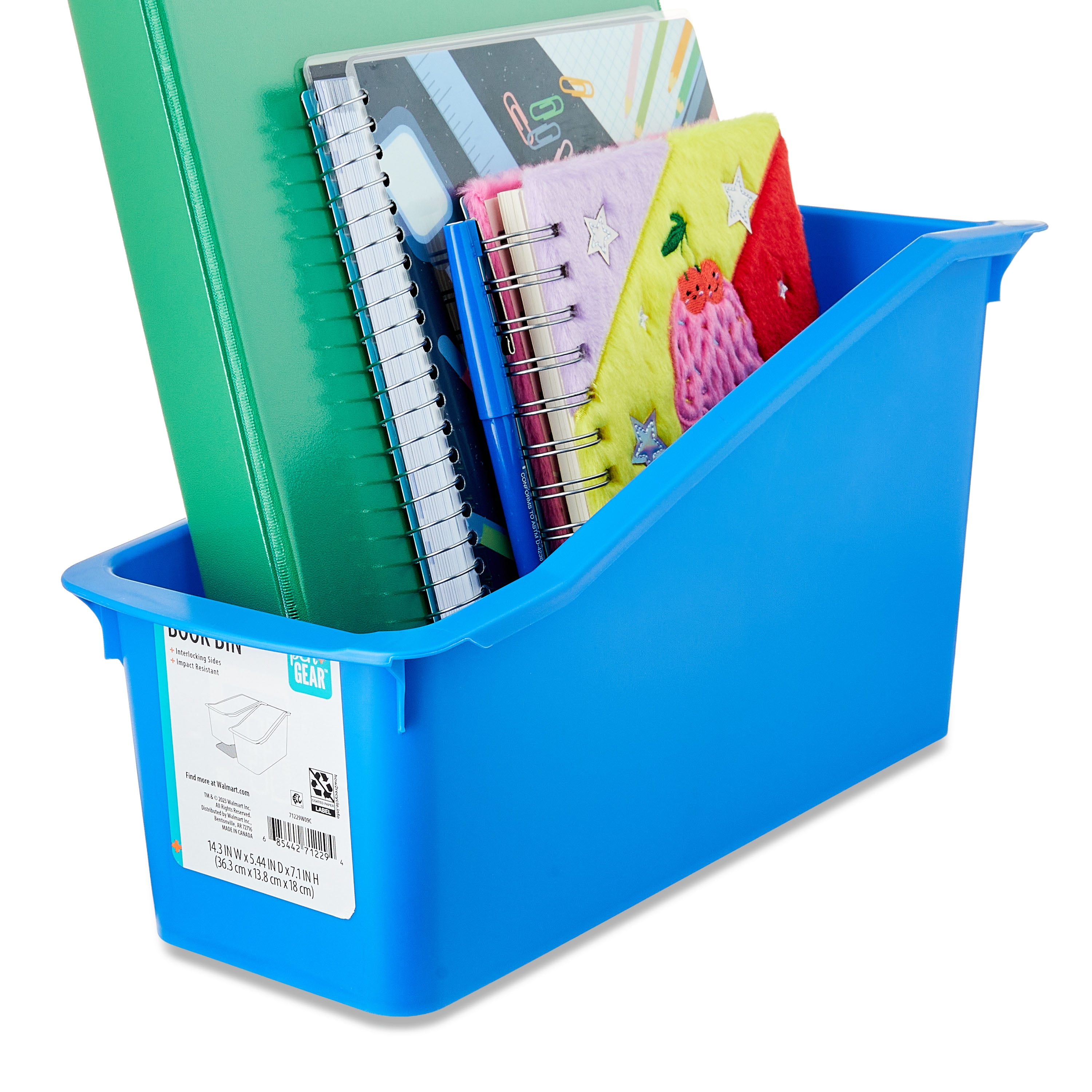 (6 pack) Pen+Gear Plastic Book Bin, Cobalt Blue
