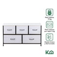 thumbnail image 2 of Cómoda Cajonera KingsHouse con 5 Cajones de Tela Estructura de Acero y Tablero de Madera 100x30x54 cm blanco, 2 of 8