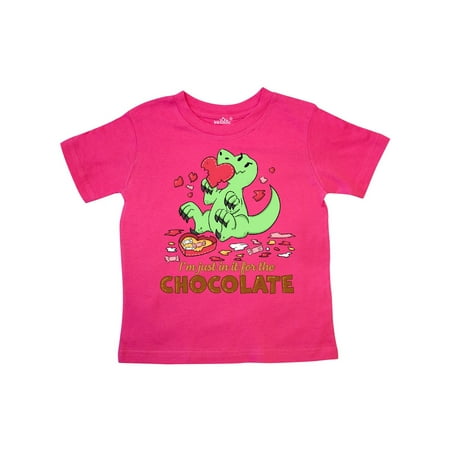 

Inktastic I m Just in it for the Chocolate cute Valentine s Dinosaur Gift Toddler Boy or Toddler Girl T-Shirt