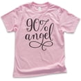 thumbnail image 1 of Kids 90% Angel Shirt, Youth Kids Boy Girl T-Shirt, Cute Shirt, Sweet Shirt, Daughter Tee, Sweetheart Tee, Light Pink, Small, 1 of 4