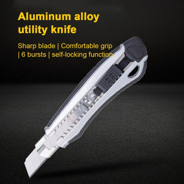 25MM Heavy Duty Utility Knife, Box Cutter with 40pcs 25MM SK-5 Slitting  Retract Blades Snap-Off Cutters with Rubber Grip for Cardboard, Boxes, DIY