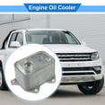 thumbnail image 2 of Enfriador de aceite de motor compatible para Volkswagen Jetta de aleación de aluminio tono plateado enfriador de aceite de transmisión, 2 of 6