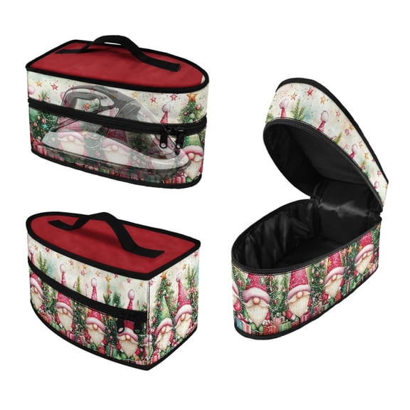 HELLHERO Steamer Carrying Case Irons Accessories Travel Steam Iron Case Compatible with Full-Size Irons and Accessories Santa Claus Gift Patterns(Bag Only)