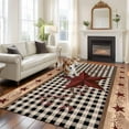 thumbnail image 2 of Red Texas Star Farmhouse Area Rugs 5'x7', Washable Small Throw Rugs for Laundry Room Playroom, Black Plaid Berry Country Indoor Outdoor Rug Non-Slip Low Pile Carpet Runner Reversible Floor Mats, 2 of 8