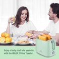 iSiLER 2 Slice Mint Green Toaster with 7 Shade Settings and Double Side