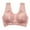 Pink, variant on LYEAA Front Closure Bras for Women Plus Size Soft No Wire Lace Push up Everyday Bras Wireless Support Solid Lift Sleep Bras Comfortable Wirefree Breathable Shaping Daily Bralette Brown L