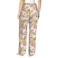 thumbnail image 3 of Daiia Tropical Pink Flamingo Pineapple Women's Sleep Pant with Pockets and Drawstring,Pajama Pants-X-Large, 3 of 9