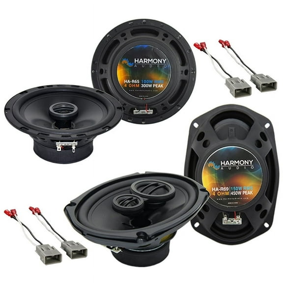 Harmony Accessory Master Durable Efficient Car Speakers with Connector, Polyethylene Black, 6 1/2"