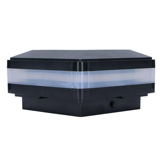 LED Post Light, Solar Power Double Color Induction Fence Pillar Light IP65 Black, for Villas, Gardens, Corridors, Driveways, Road Signs