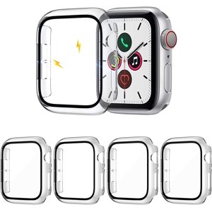 XIHAMA 4-Pack Pour Apple Watch 44mm/40mm boîtier avec intégré HD clair ultra-mince dur PC protection écran pour Apple Watch Series 4/5/6/8/SE
