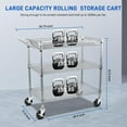 thumbnail image 6 of Metal Utility Rolling Cart, 990lbs Capacity 3 Tier Heavy Duty NSF Rolling Chrome Trolley Cart with Wheels & Wire Shelving & Handle Bar-Storage Carts on Wheels for Kitchen, Office, Outdoor,Serving, 6 of 14
