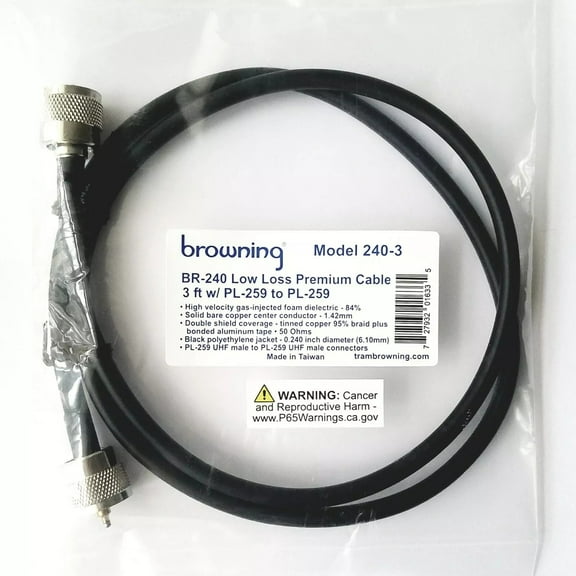 3' Feet Coaxial Cable Jumper Assembly LMR240 With UHF Male PL259 Connectors. 240-3