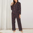 thumbnail image 2 of Sikiie Red Hearts Pajamas Set Long Sleeve Sleepwear Womens Button Down Nightwear Pj Sets-Small, 2 of 7