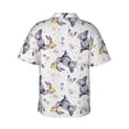 thumbnail image 4 of Xecao Rabbit And Butterfly print Hawaiian shirt - a stylish short-sleeve button-down for men, perfect for casual beach and tropical outings., 4 of 9