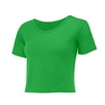 thumbnail image 5 of Black T Shirt Women, Comdrip Women's T Shirts Short Sleeve Color Block/Solid Tops Casual Summer Tees Short Sleeve Shirts for Women Green S, 5 of 8