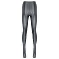 thumbnail image 6 of Kvysinly Women Shiny Glossy Pantyhose Footed Tights Yoga Stockings Leggings Dark Gray L, 6 of 7