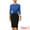 Royal Blue, variant on Women's Contrast Color 3/4 Sleeve Office Pencil Dresses S Red