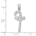 thumbnail image 2 of 10K White Gold Solid Polished Candy Cane with Bow Pendant 10D1124W, 2 of 2