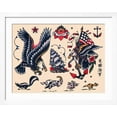 thumbnail image 2 of Art.com Eagles & Ships, Authentic Tattoo Flash by Norman Collins, aka, Sailor Jerry Art Print, White Frame Wall Art, 40" x 32", 2 of 5
