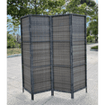 thumbnail image 2 of 4 Panels Patio Outdoor Privacy Screen Room Divider Grey Resin Wicker Weather Resistant, 2 of 7