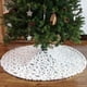 thumbnail image 5 of mfyjkho Falda Para Árbol De Navidad De Piel Sintética Blanca Con Estampado De Plumas, 35,43 Pulgadas De Diámetro, Tapete Para Decoración De Fiestas, 1 Paquete, 5 of 8