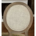 thumbnail image 2 of Dining Chairs 2pcs Set Rustic Oak And Beige Padded Fabric Seat Solid wood Dining Room Furniture Unique Design, 2 of 6