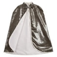 thumbnail image 4 of Ticikt Girls Short Cape with Sparkling Sequins for Stage Performance Carnival Role Play and Party, 4 of 5