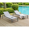 thumbnail image 2 of Ulax Furniture 2 Pieces Outdoor Padded Aluminum Chaise Lounge Chairs, Gray, 2 of 7