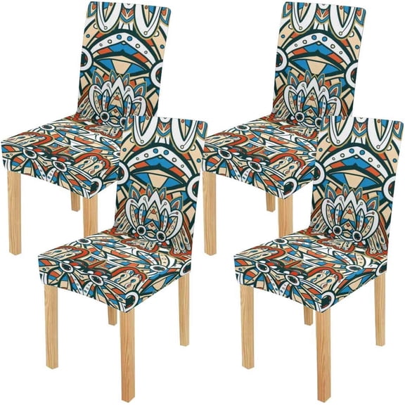 FMSHPON Wind Stretch Chair Cover Protector Seat Slipcover for Dining Room Hotel Wedding Party Set of 4