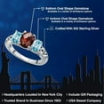 thumbnail image 2 of Gem Stone King 925 Sterling Silver Red Garnet and Blue Zircon Filigree Style 3 Stone Ring for Women (2.83 Cttw, Oval 8X6MM and 6X4MM) (Size 5), 2 of 6