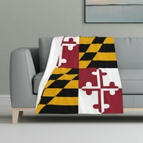 Flannel Fleece Throw Blanket Maryland-Flag Pattern Print Lightweight Super Soft Cozy Plush Blanket 32 X 48 Inches