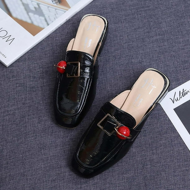 Abcnature Women Slippers Womens Mules Flats Square Head Toe