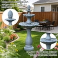 thumbnail image 6 of Kaluomm 48" 3-Tiers Outdoor Water Fountain, Italian Pineapple Large Cascading Waterfall Fountains, Weather-Resistant Resin Freestanding Fountain Features for Garden Patio Backyard, Gray, 6 of 10
