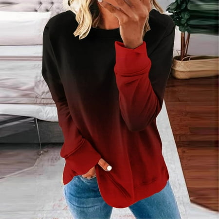 

Wyongtao Cozy Women s Round Neck Fashion Casual Long Sleeve Christmas Graphic Sweatshirt Tops Blouse