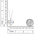 thumbnail image 2 of Gem Stone King 925 Silver and 10K Yellow Gold Heart Shape Lab Grown Diamond Pendant Necklace for Women with Sky Blue Aquamarine (0.86 Cttw, Double Heart, 18 inch Chain), 2 of 4