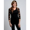 thumbnail image 2 of Sleevey Wonders Women's Basic 3/4 Length Slip-on Lace Sleeves 1X Black, 2 of 6