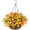 Orange, variant on Artificial Hanging Flowers in Basket for Patio Garden Porch Deck Spring Decoration, Artificial Daisy Arrangement,Fake Plants in 12 inch Coconut Lining Basket for Outdoor/Indoor(Yellow and white)